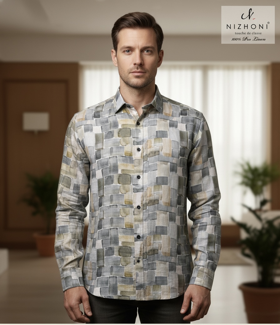 <p>GREY PRINTED SHIRT FULL SLEEVES 236</p>